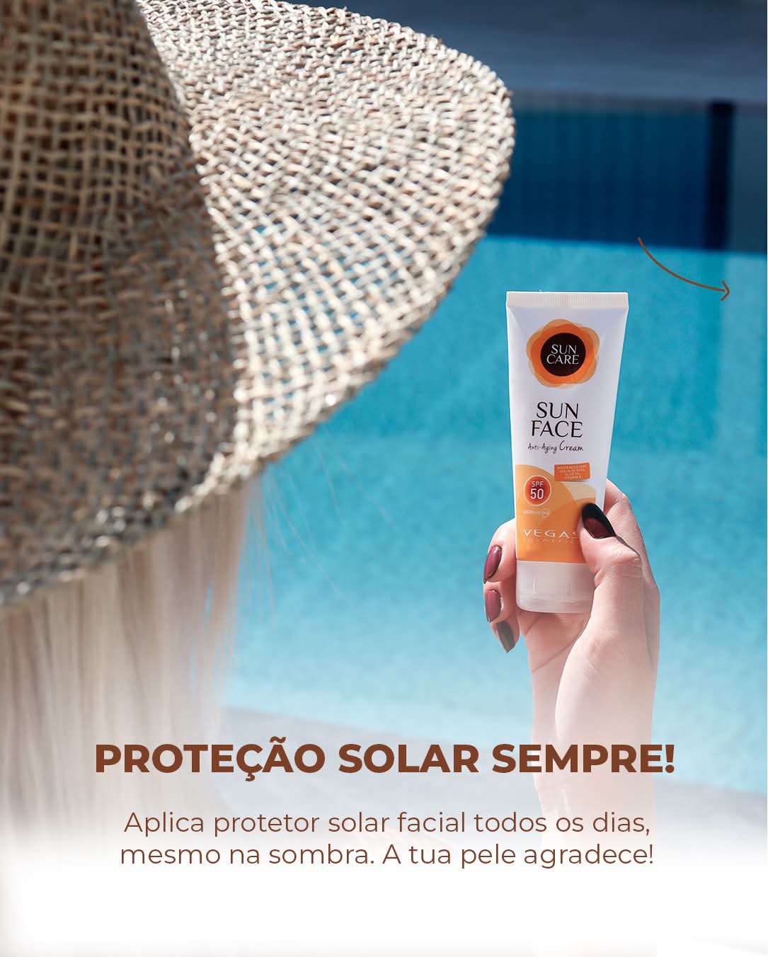 Creme Solar Facial SPF 50 Aloe Vera – Proteção Máxima e Anti-Envelhecimento